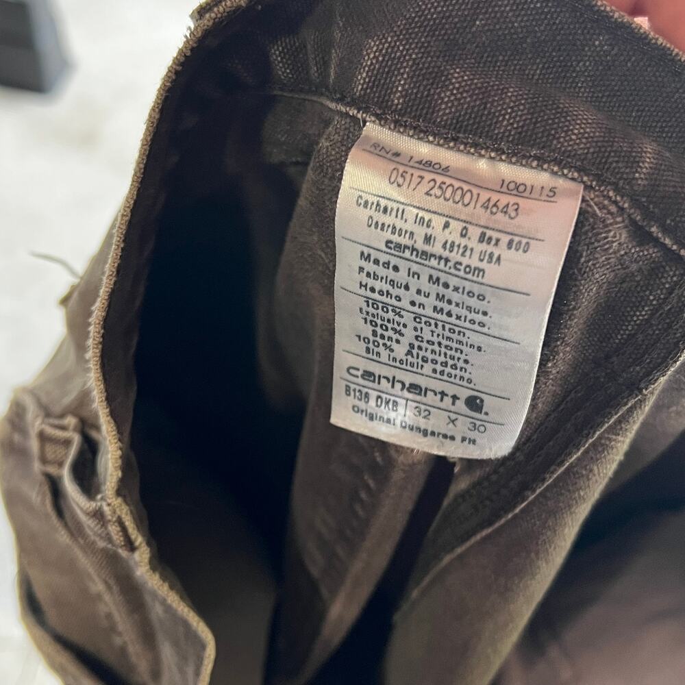 Carhartt brown faded double knee work wear carpenter pants - Picture 7 of 10